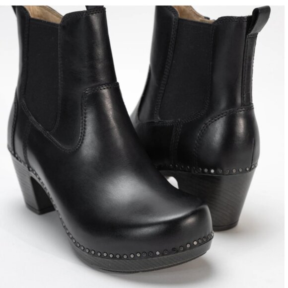 NEW DANSKO women's Shayna  GENUINE lEATHER boots in black burnished - Picture 3 of 10